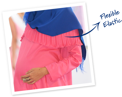 Flexible and elastic outfit which can be worn during and after pregnancy